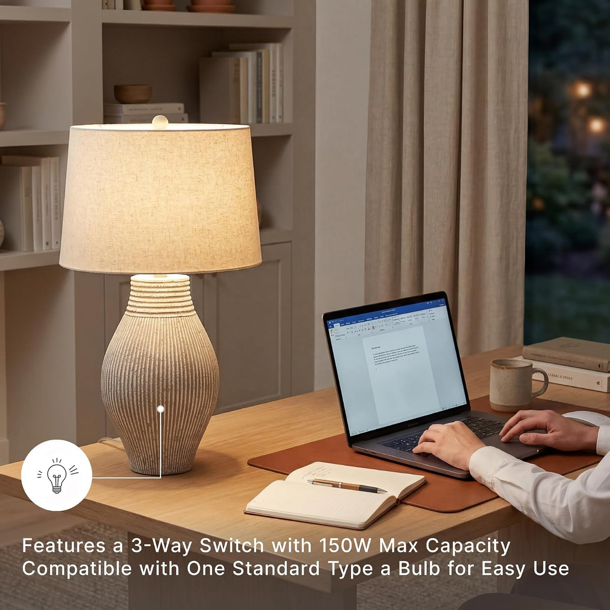 Signature Design by Ashley Layal 29" Table Lamp, Living Room, Beige