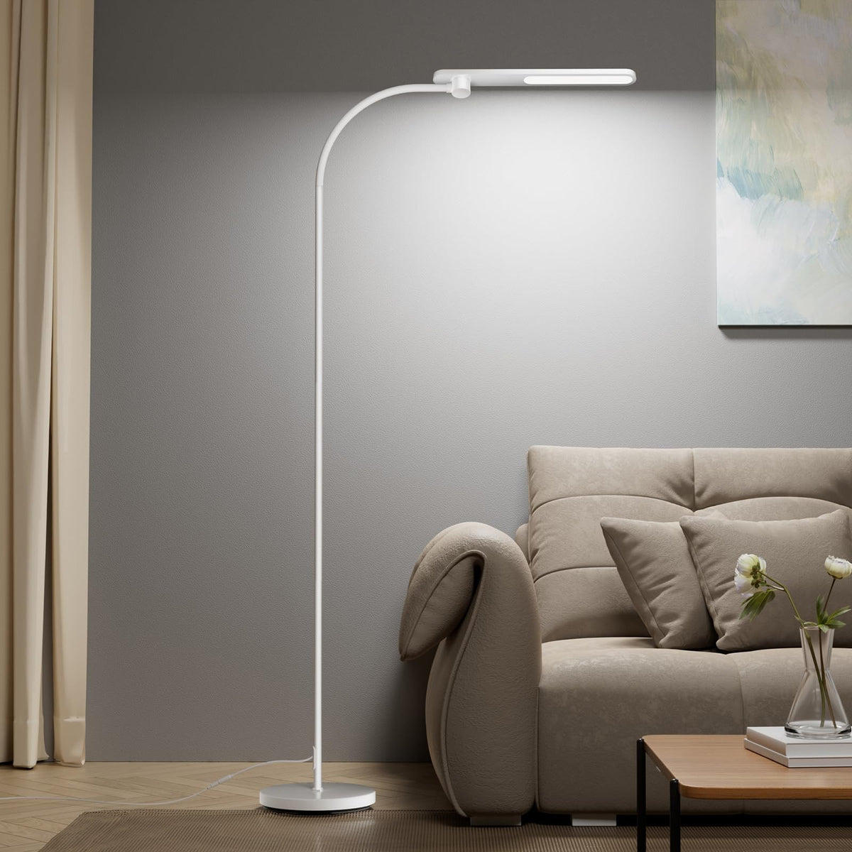 Honeywell LED Floor Lamp Dimmable Gooseneck Reading Living Room Bedroom 77"
