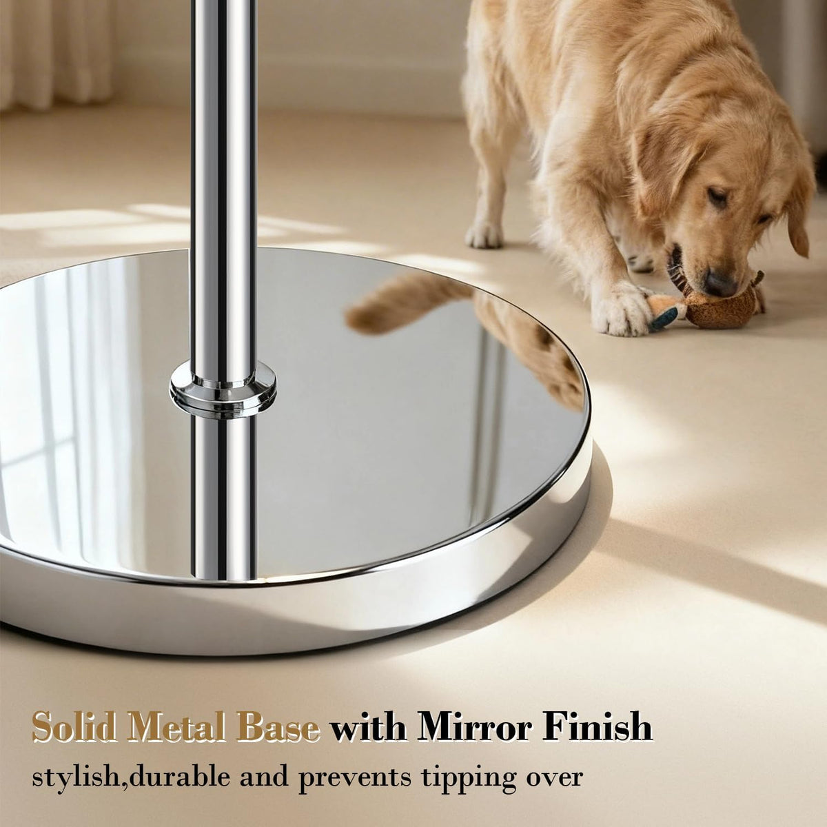 【Upgraded】 Dimmable Crystal Floor Lamps for Living Room, 1000LM LED Bulb Included, Standing Lamp with Knob Switch, Tall Silver Modern Floor Lamp for Bedroom Nursery Office Reading