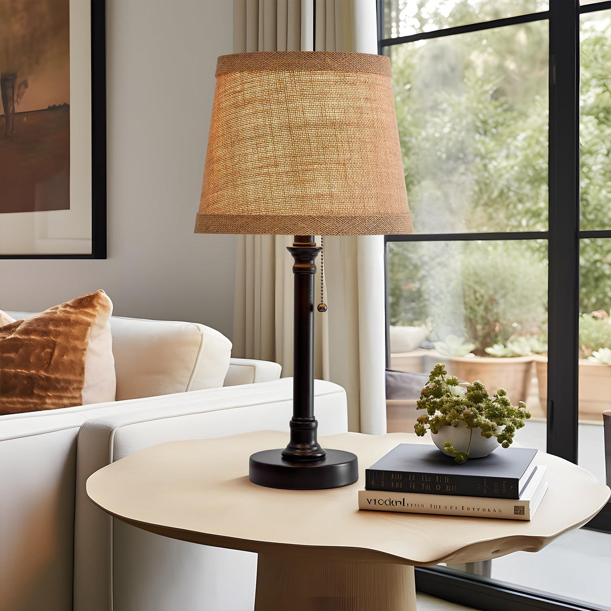 Oneach 19.5" Small Table Lamp for Bedroom - Bedside Lamps for Nightstand