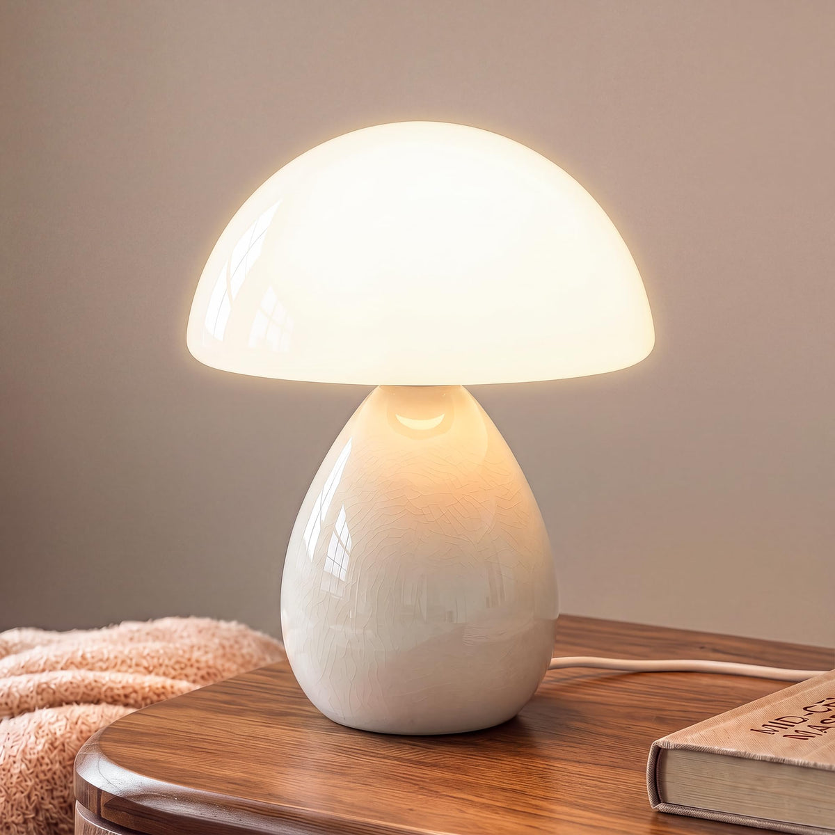 Dawnwake Mushroom Lamp Table Lamp for Bedroom-Small Desk Table Lamps,Orange