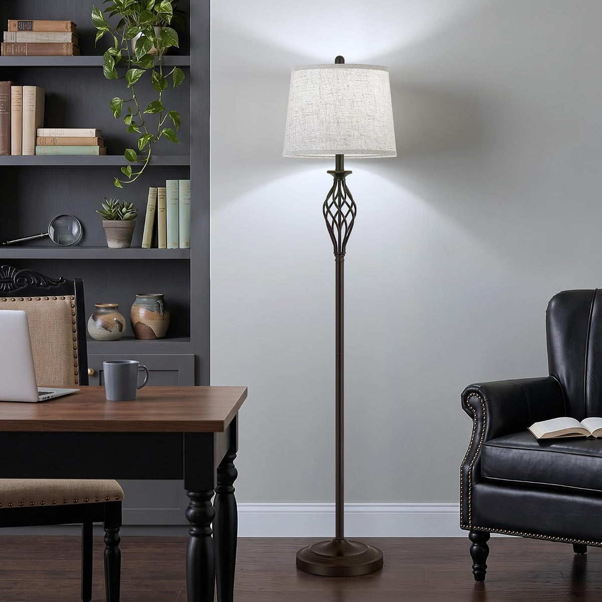 EJIAXIN Floor Lamps for Living Room - 62" Farmhouse Vintage Standing Lamp
