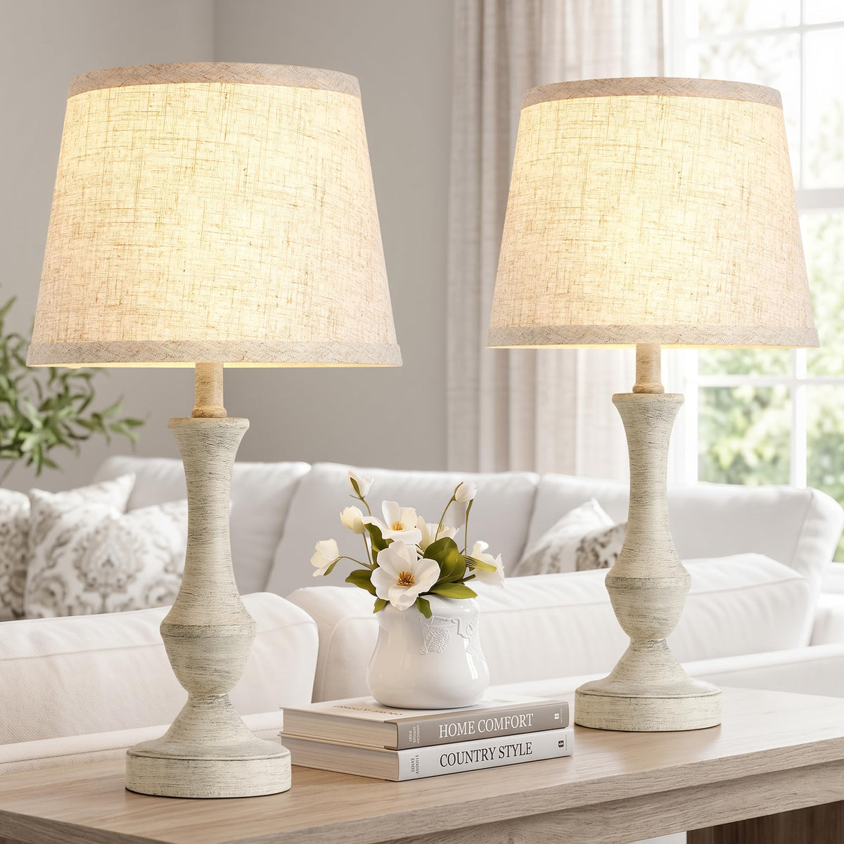Luvkczc Upgraded Touch Table Lamps Set of 2, 22" Tall Bedside Lamps
