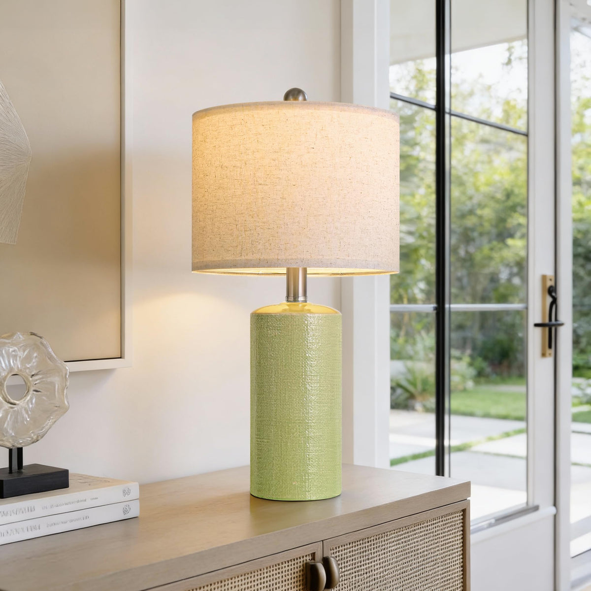 20.25" Small Table Lamps Set of 2 Modern Ceramic Lamps for Living Room