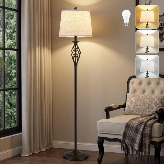 EJIAXIN Floor Lamps for Living Room - 62" Farmhouse Vintage Standing Lamp