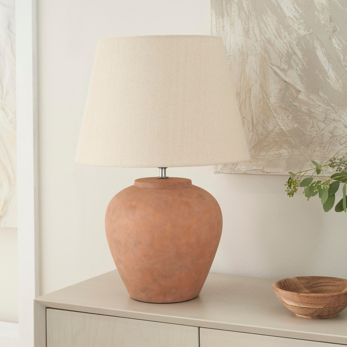 Nourison Home 20" Sand (Light Beige) Neutral Ceramic Table Lamp with Fabric Shade, Bedside Nightstand Lamp for Bedroom, Living Room, Entryway