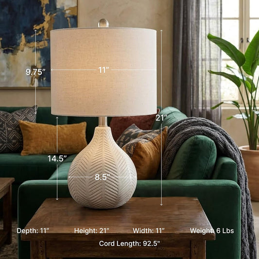 Signature Design by Ashley Rainermen Ceramic Table Lamp, 21", Off White
