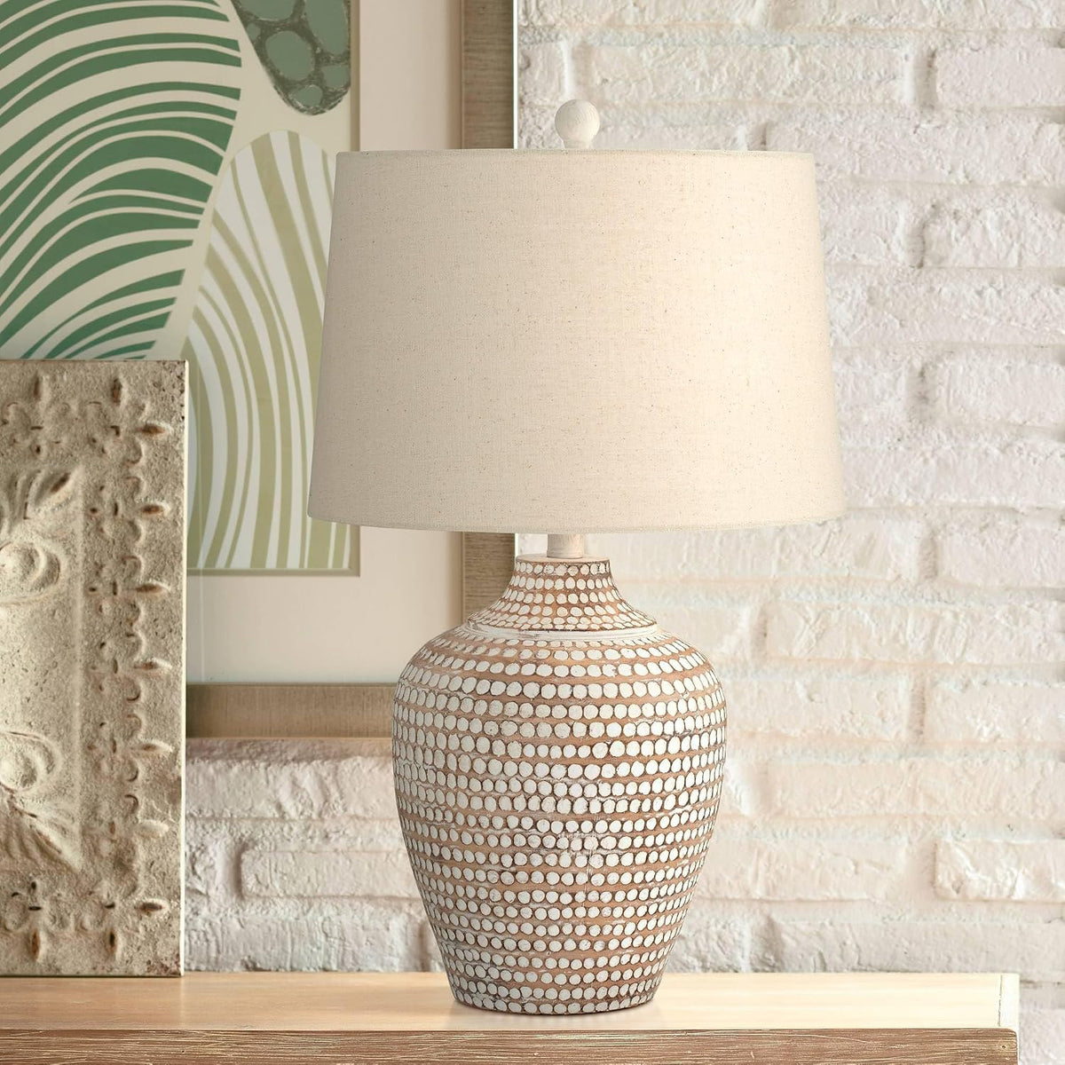 Alese 23 1/2" High Table Lamps Set of 2 Textured Dot Jug Farmhouse