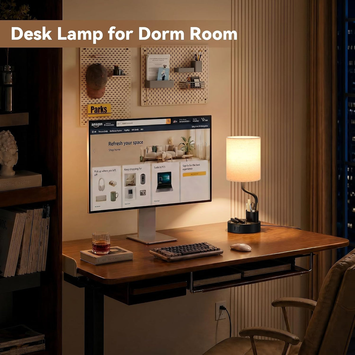 Fenmzee Bedside Lamps for Bedroom Set of 2 - Table Desk Lamp for Nightstand
