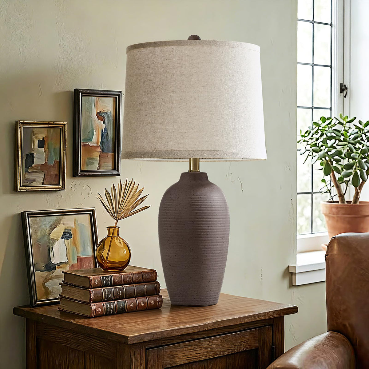 AIEAMPDO 25” Modern Farmhouse Traditional Ceramic Table Lamp