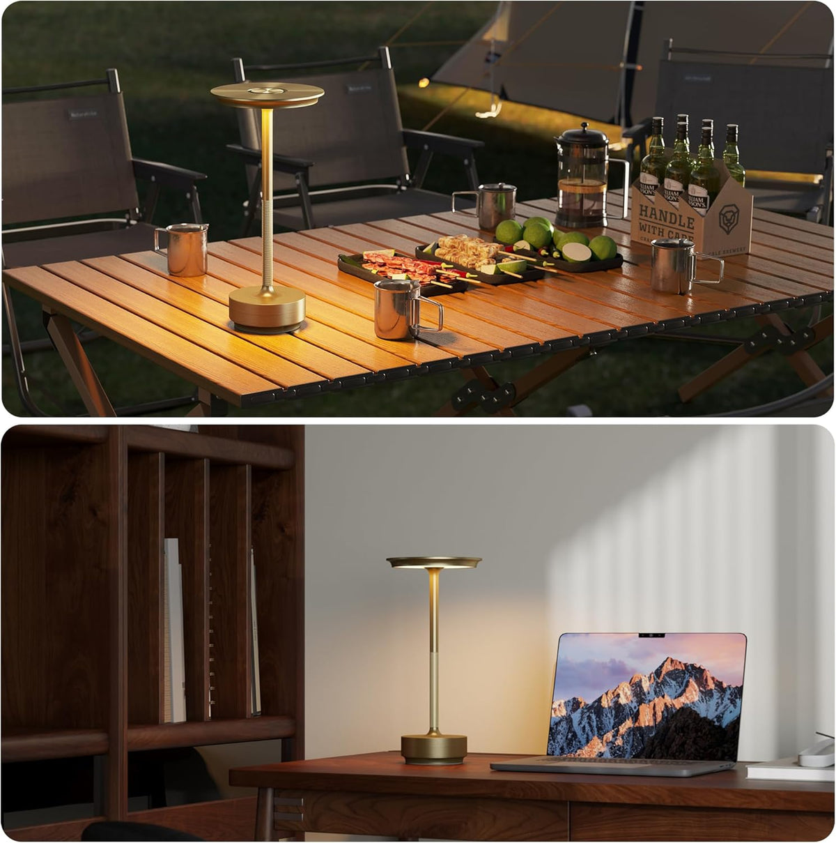 TBBGA 2 Pack Rechargeable Cordless Table Lamp, 5000mAh Battery Table Light