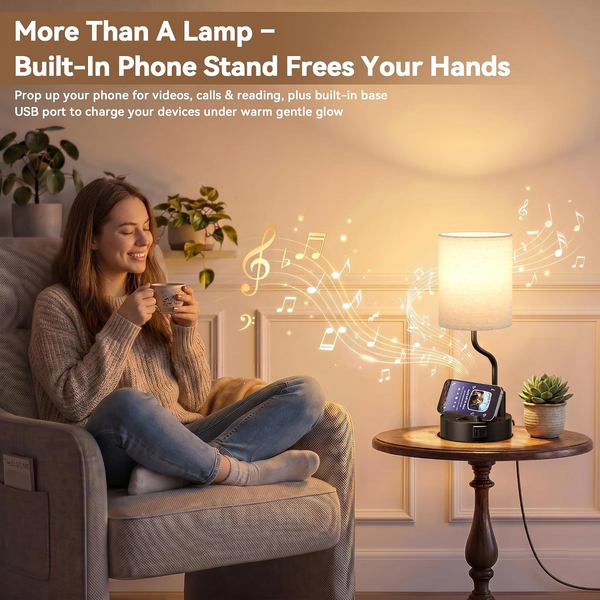Fenmzee Bedside Lamps for Bedroom Set of 2 - Table Desk Lamp for Nightstand