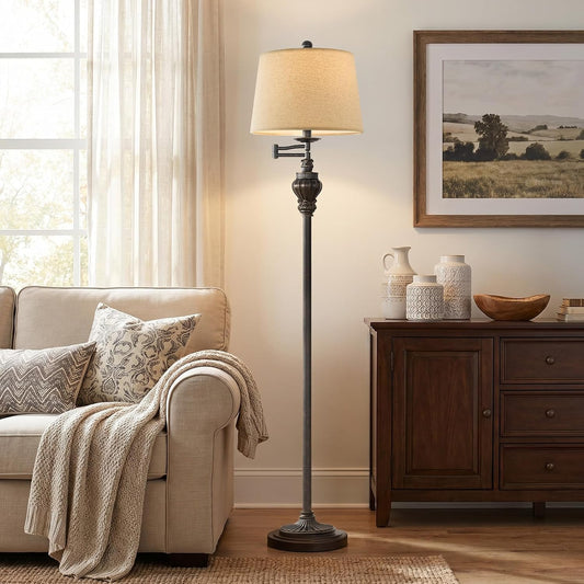 Vintage Floor Lamp with 350° Adjustable Swing Arm 61" Lamps for Living Room
