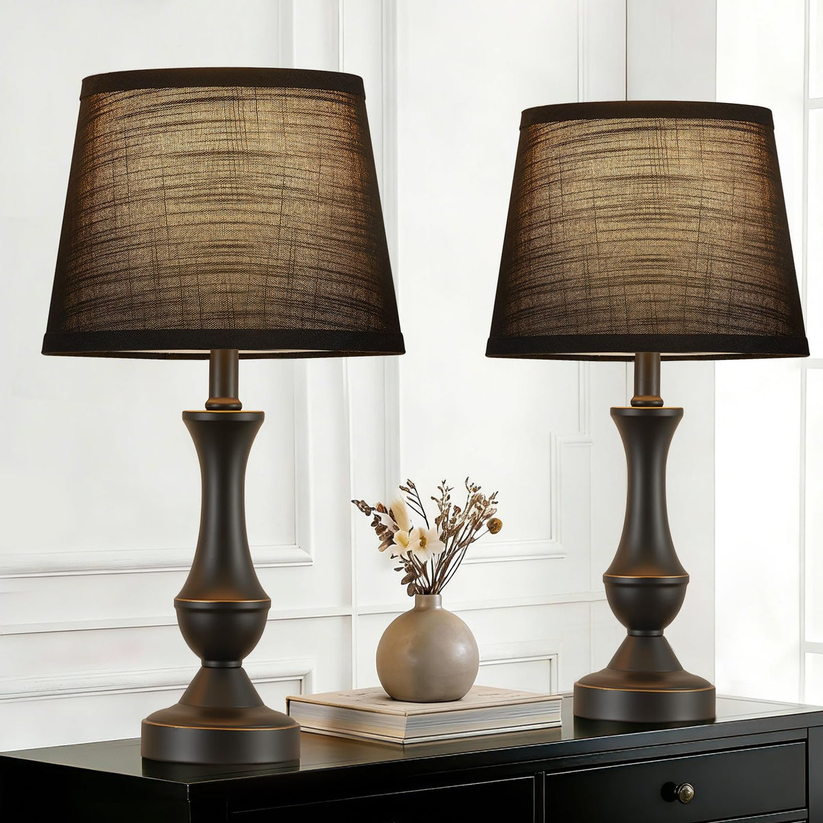 Luvkczc Upgraded Touch Table Lamps Set of 2, 22" Tall Bedside Lamps