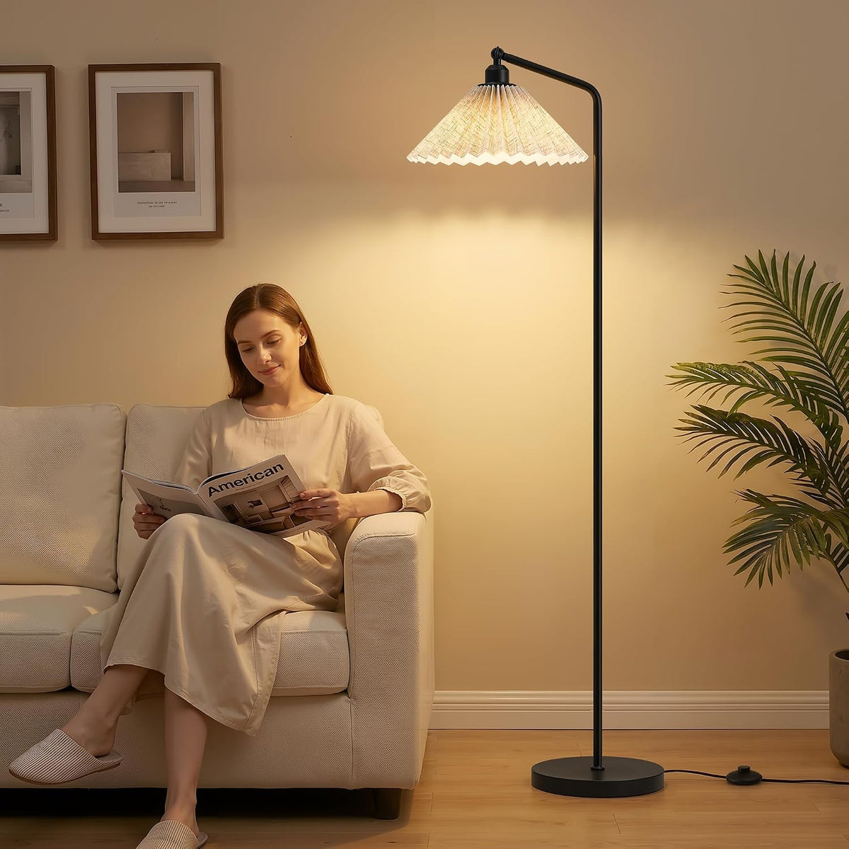 Floor Lamps for Living Room & Bedroom, 63" Modern Tall Standing Lamp, 3CCT