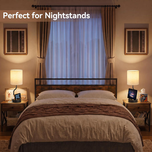 Fenmzee 18" Bedside Lamps for Bedroom Set of 2 - Table Lamp for Nightstand