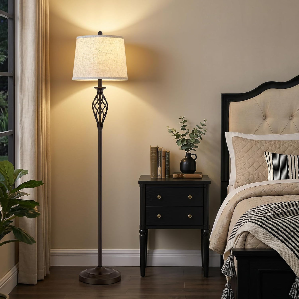 EJIAXIN Floor Lamps for Living Room - 62" Farmhouse Vintage Standing Lamp