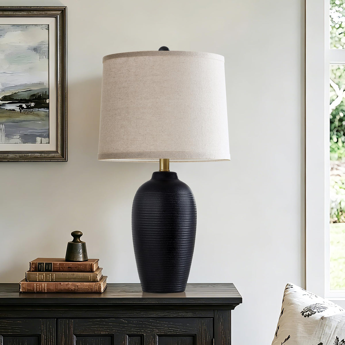 AIEAMPDO 25” Modern Farmhouse Traditional Ceramic Table Lamp