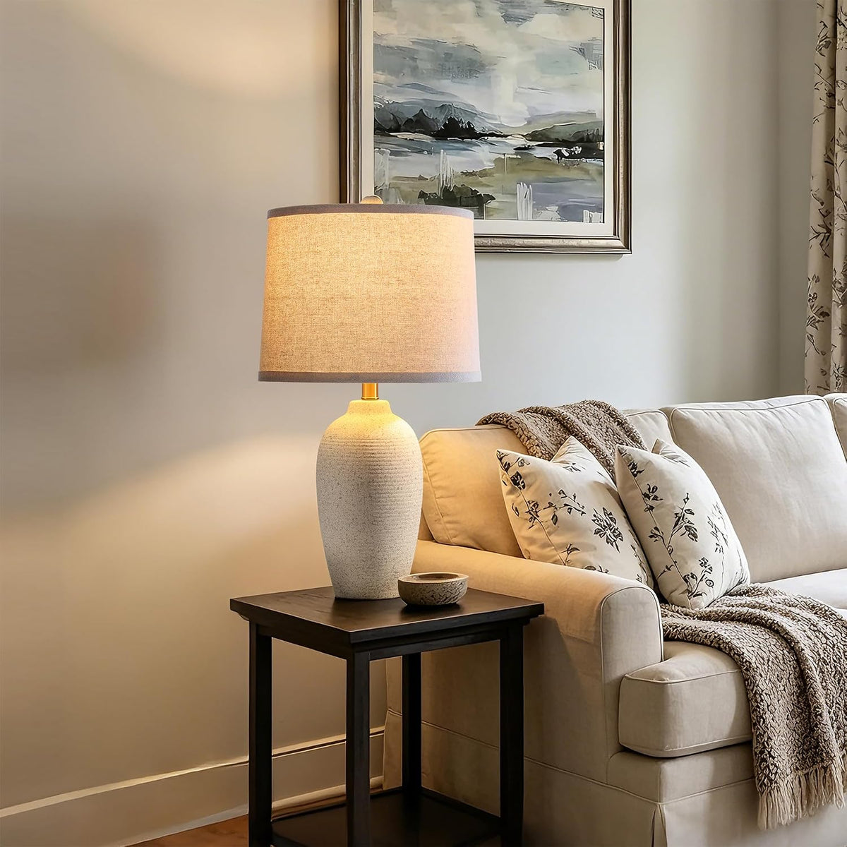 AIEAMPDO 25” Modern Farmhouse Traditional Ceramic Table Lamp