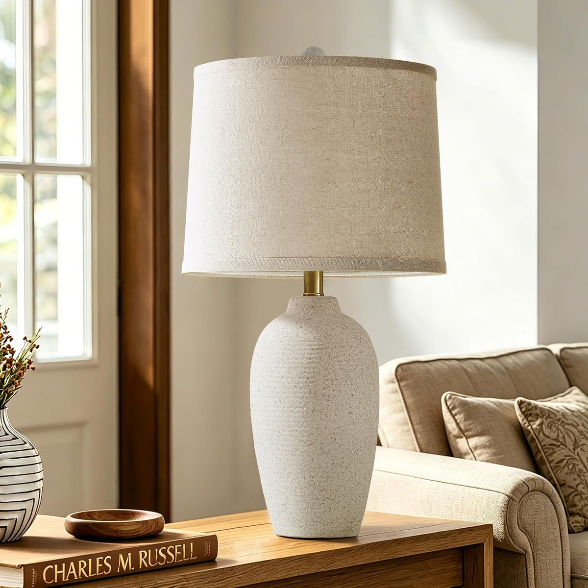AIEAMPDO 25” Modern Farmhouse Traditional Ceramic Table Lamp