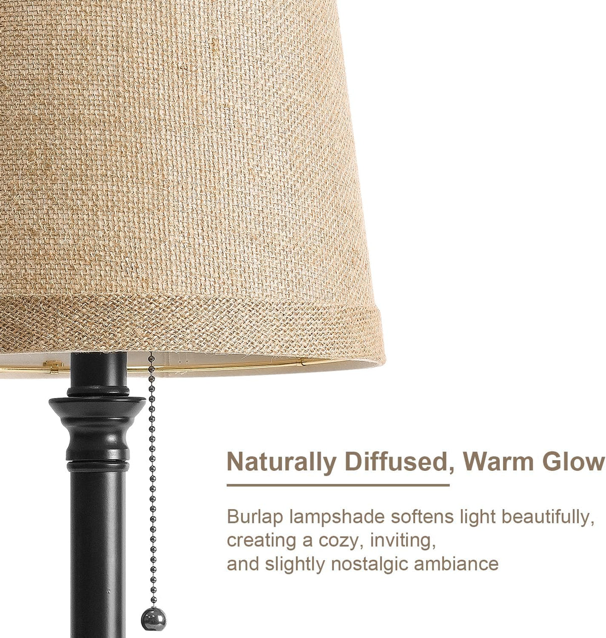 Oneach 19.5" Small Table Lamp for Bedroom - Bedside Lamps for Nightstand