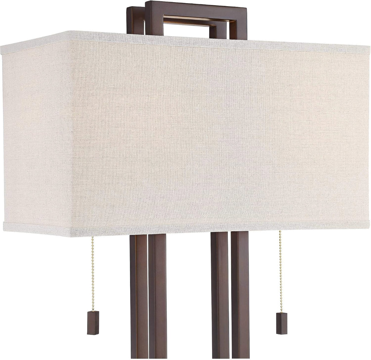 Gossard 62" Tall Pull Chain Linen Shade Bronze Floor Lamp Living Room